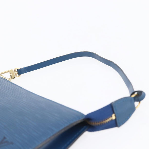 LOUIS VUITTON Epi Pochette Accessoires Pouch Blue M52985 LV Auth BA8155