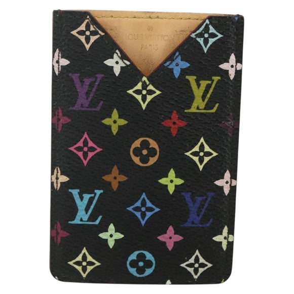 LOUIS VUITTON Monogram Multicolor Etui Hand Mirror Black M92650 LV Auth BA8161