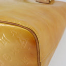LOUIS VUITTON Monogram Vernis Houston Hand Bag Beige M91004 LV Auth BA8163-10