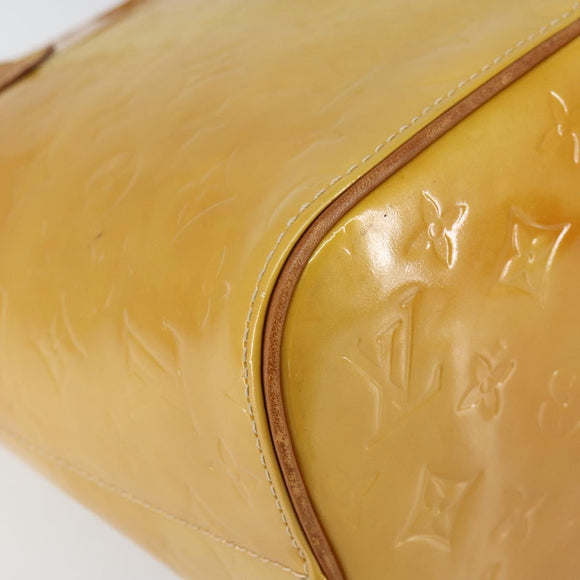 LOUIS VUITTON Monogram Vernis Houston Hand Bag Beige M91004 LV Auth BA8163