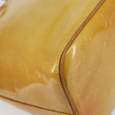 LOUIS VUITTON Monogram Vernis Houston Hand Bag Beige M91004 LV Auth BA8163-13