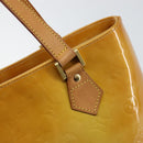 LOUIS VUITTON Monogram Vernis Houston Hand Bag Beige M91004 LV Auth BA8163-14