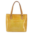 LOUIS VUITTON Monogram Vernis Houston Hand Bag Beige M91004 LV Auth BA8163-2