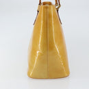 LOUIS VUITTON Monogram Vernis Houston Hand Bag Beige M91004 LV Auth BA8163-4