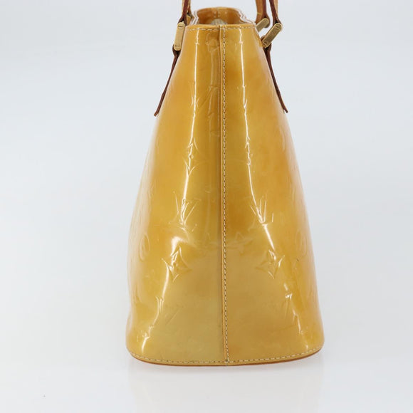 LOUIS VUITTON Monogram Vernis Houston Hand Bag Beige M91004 LV Auth BA8163