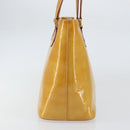 LOUIS VUITTON Monogram Vernis Houston Hand Bag Beige M91004 LV Auth BA8163-5