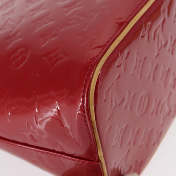 LOUIS VUITTON Monogram Vernis Houston Hand Bag Pomme D'amour M91385 Auth BA8164