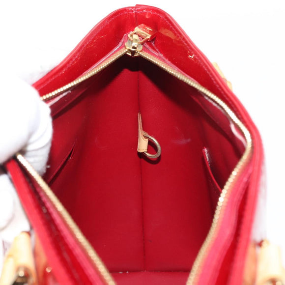 LOUIS VUITTON Monogram Vernis Houston Hand Bag Pomme D'amour M91385 Auth BA8164