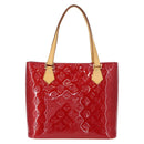 LOUIS VUITTON Monogram Vernis Houston Hand Bag Pomme D'amour M91385 Auth BA8164-2