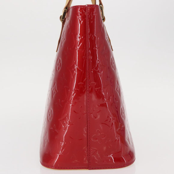 LOUIS VUITTON Monogram Vernis Houston Hand Bag Pomme D'amour M91385 Auth BA8164