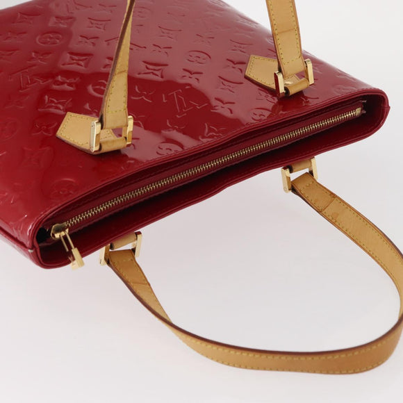 LOUIS VUITTON Monogram Vernis Houston Hand Bag Pomme D'amour M91385 Auth BA8164