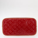 LOUIS VUITTON Monogram Vernis Houston Hand Bag Pomme D'amour M91385 Auth BA8164-5