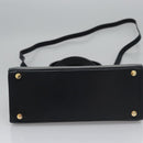 Salvatore Ferragamo Vala Hand Bag Leather 2way Navy Gold Auth BA817-5