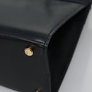 Salvatore Ferragamo Vala Hand Bag Leather 2way Navy Gold Auth BA817-18