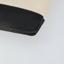 BALENCIAGA Clip M Bag Canvas Leather Beige Black Silver 373834 Auth BA8170-10