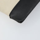 BALENCIAGA Clip M Bag Canvas Leather Beige Black Silver 373834 Auth BA8170-11