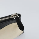 BALENCIAGA Clip M Bag Canvas Leather Beige Black Silver 373834 Auth BA8170-12