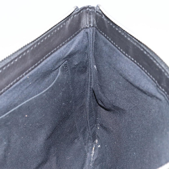 BALENCIAGA Clip M Bag Canvas Leather Beige Black Silver 373834 Auth BA8170