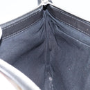 BALENCIAGA Clip M Bag Canvas Leather Beige Black Silver 373834 Auth BA8170-16