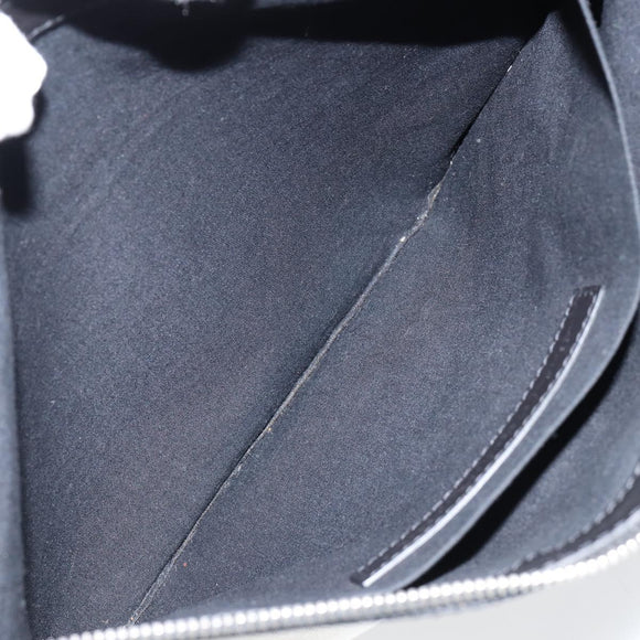 BALENCIAGA Clip M Bag Canvas Leather Beige Black Silver 373834 Auth BA8170