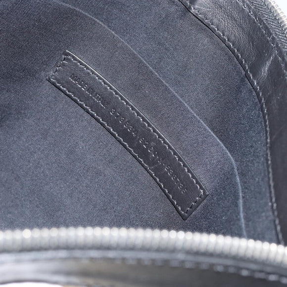 BALENCIAGA Clip M Bag Canvas Leather Beige Black Silver 373834 Auth BA8170