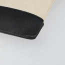 BALENCIAGA Clip M Bag Canvas Leather Beige Black Silver 373834 Auth BA8170-8