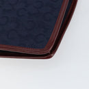 CELINE C Sulky Shoulder Bag Canvas Navy Gold Auth BA8171-15