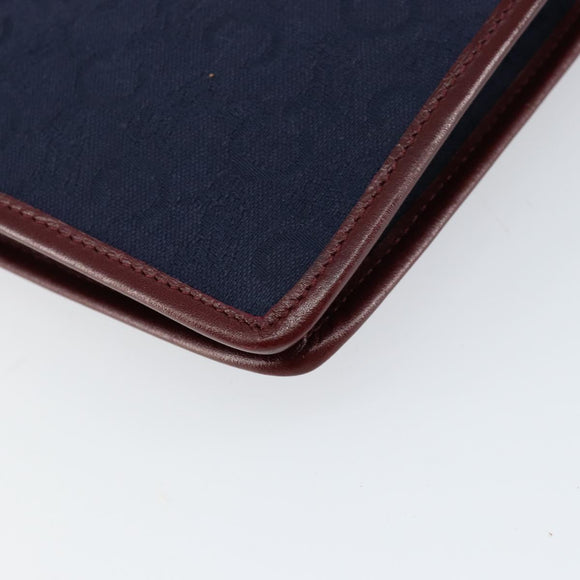 CELINE C Sulky Shoulder Bag Canvas Navy Gold Auth BA8171