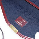 CELINE C Sulky Shoulder Bag Canvas Navy Gold Auth BA8171-11