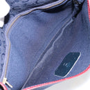 CELINE C Sulky Shoulder Bag Canvas Navy Gold Auth BA8171-12