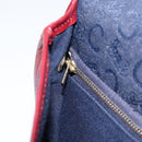 CELINE C Sulky Shoulder Bag Canvas Navy Gold Auth BA8171-20