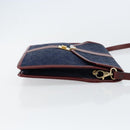 CELINE C Sulky Shoulder Bag Canvas Navy Gold Auth BA8171-3