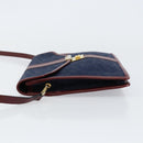 CELINE C Sulky Shoulder Bag Canvas Navy Gold Auth BA8171-4