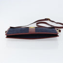 CELINE C Sulky Shoulder Bag Canvas Navy Gold Auth BA8171-5