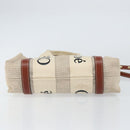 Chloe Woody Hand Bag Canvas Leather 2way Beige Gold Auth BA8173-5