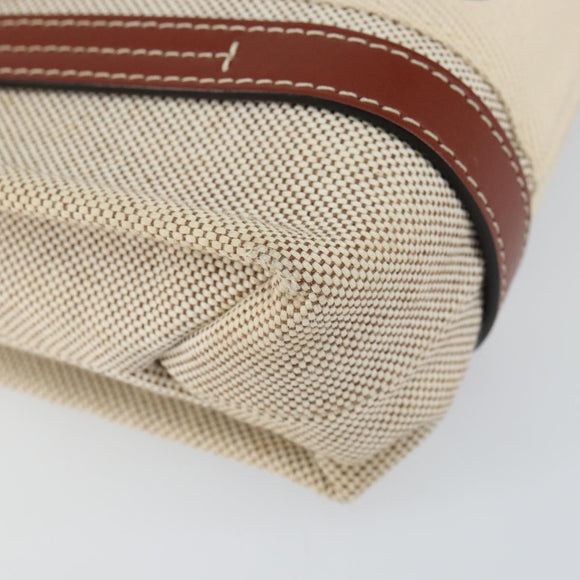 Chloe Woody Hand Bag Canvas Leather 2way Beige Gold Auth BA8173