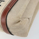 Chloe Woody Hand Bag Canvas Leather 2way Beige Gold Auth BA8173-16