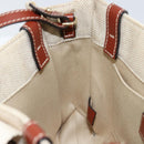 Chloe Woody Hand Bag Canvas Leather 2way Beige Gold Auth BA8173-20