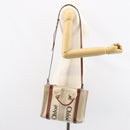 Chloe Woody Hand Bag Canvas Leather 2way Beige Gold Auth BA8173-22