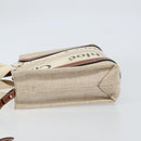 Chloe Woody Hand Bag Canvas Leather 2way Beige Gold Auth BA8173-4