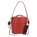 Chloe Mini Basket Roy Shoulder Bag Leather Red Gold Auth BA8174M-1