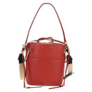Chloe Mini Basket Roy Shoulder Bag Leather Red Gold Auth BA8174M-2