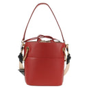 Chloe Mini Basket Roy Shoulder Bag Leather Red Gold Auth BA8174M-3