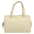 PRADA Hand Bag Leather Beige Auth BA8175-13