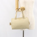 PRADA Hand Bag Leather Beige Auth BA8175-23
