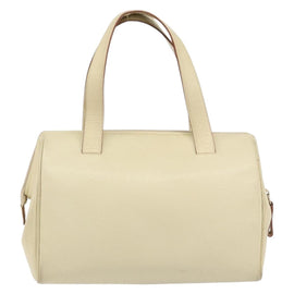 PRADA Hand Bag Leather Beige Auth BA8175 - 0