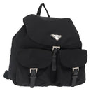 PRADA Backpack Nylon Black Silver Auth BA8176-1