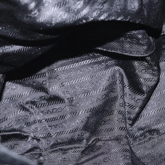 PRADA Backpack Nylon Black Silver Auth BA8176