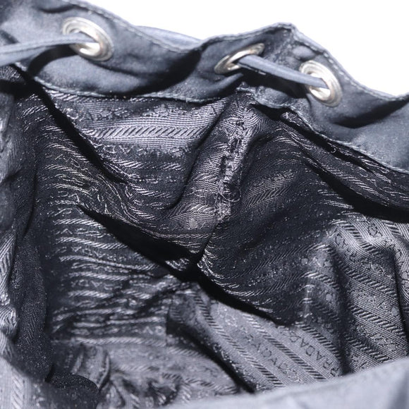 PRADA Backpack Nylon Black Silver Auth BA8176