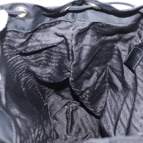 PRADA Backpack Nylon Black Silver Auth BA8176